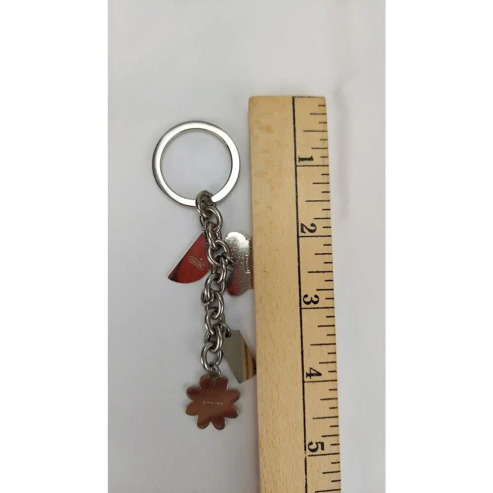 Coach Daisy Butterfly Watermelon Purse Tag Chain Keychain Ring